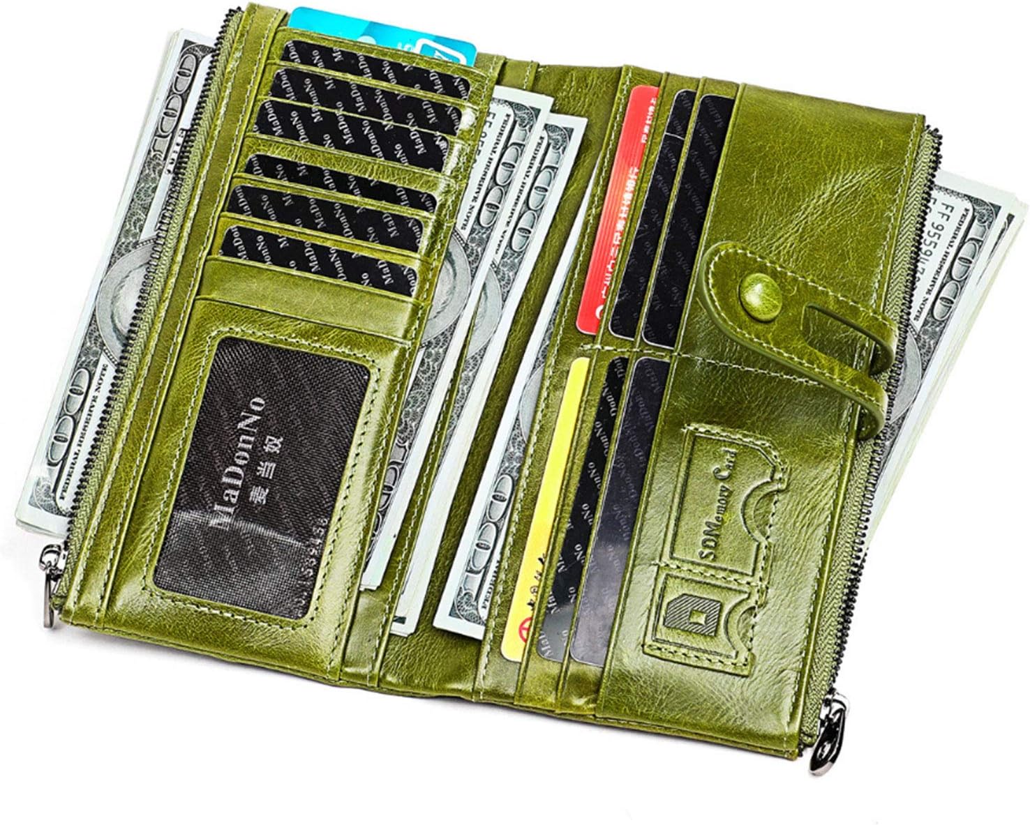 Leather Wallets For Women Western Bifold Check Book Holder Women's Wallets, Card Cases & Money Organizers Large (green) - Image 2