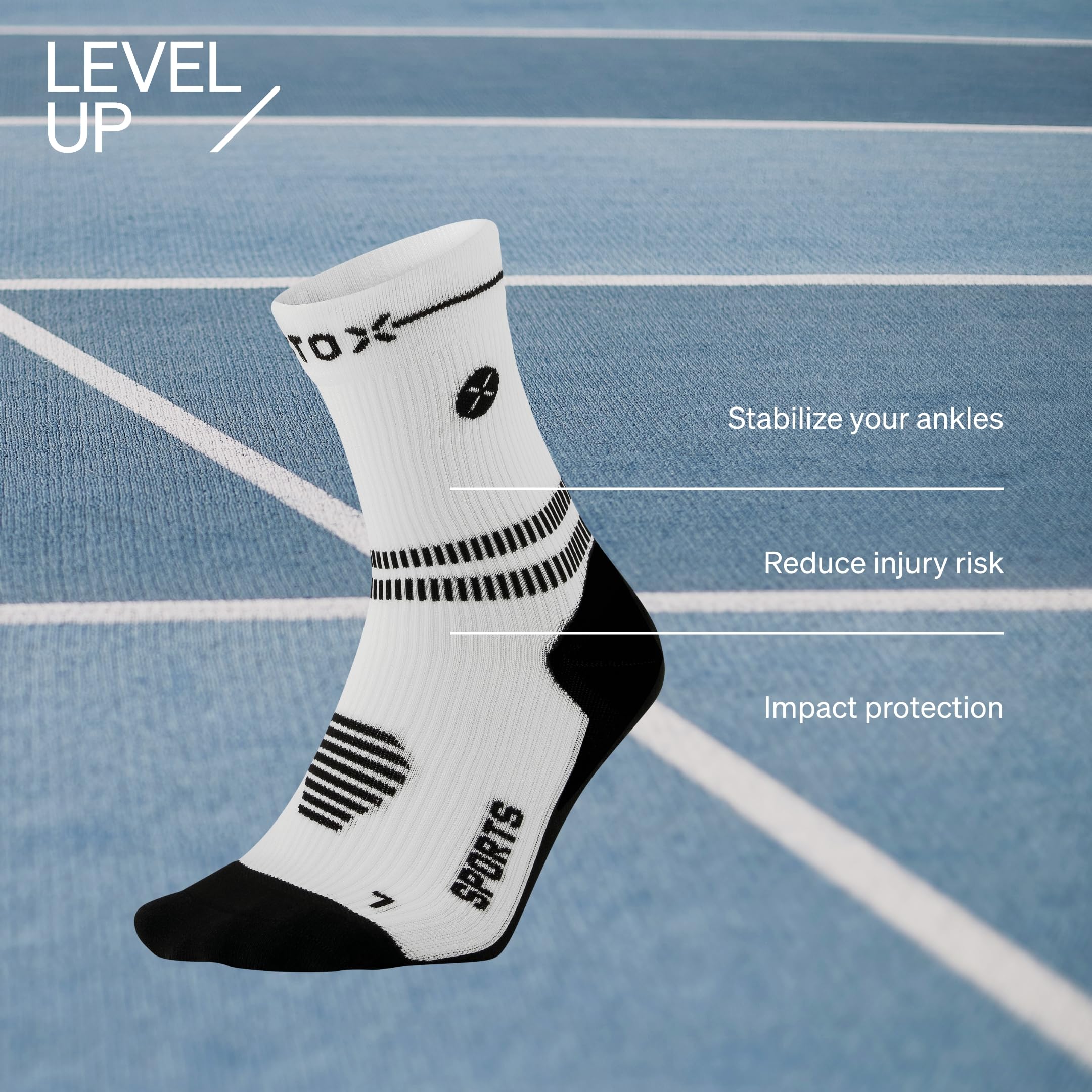 STOX Energy Socks, Skarpety sportowe, klasa kompresji 23-32 mmHg, wyściełana wkładka, krótkie skarpety