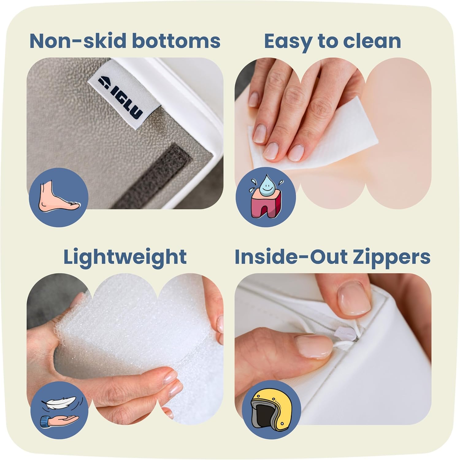 IGLU Soft Play Equipment Climb and Crawl Playground for Kids - 6 XL Forms (Beige/White)