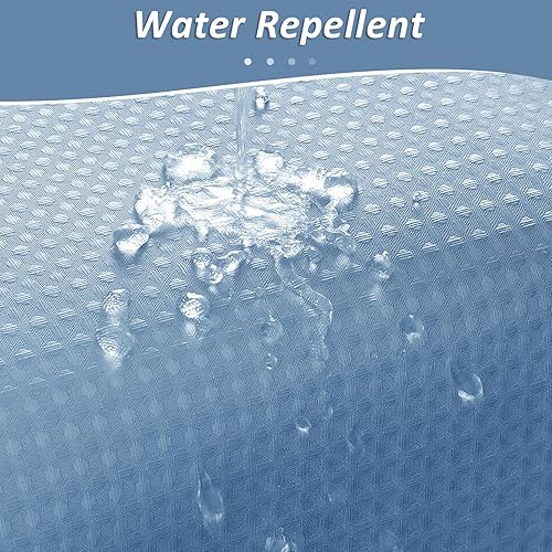 Miniatura 5 de Juego de cortina de ducha de baño azul mezclilla con ganchos, cortina de baño de tejido gofre de 230 GSM, accesorios de decoración de tela repelente