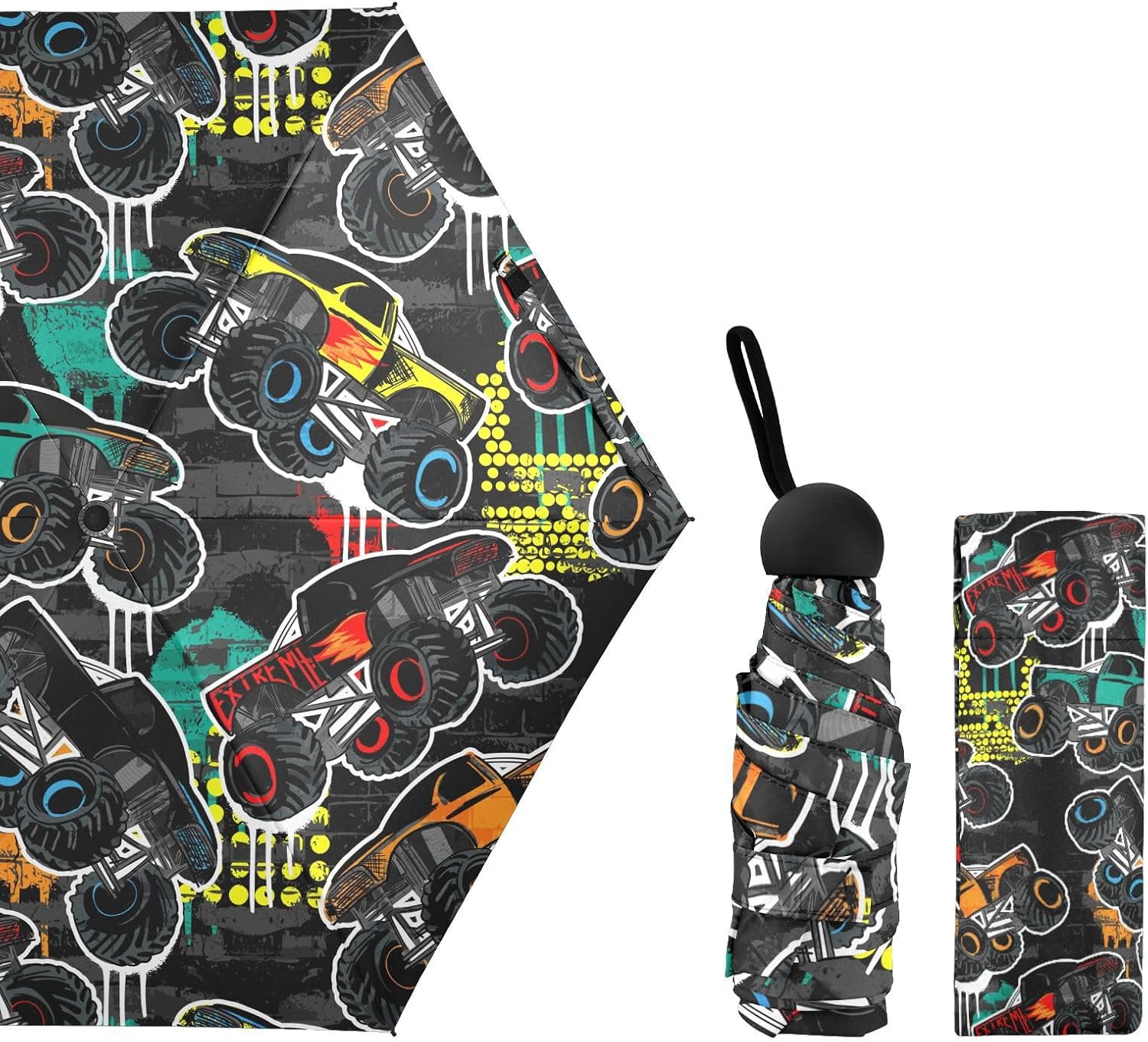 Mini Travel Umbrella, Small Compact Windproof Portable Umbrella for Sun and Rain UPF 50+ UV Protection Multi-color 1