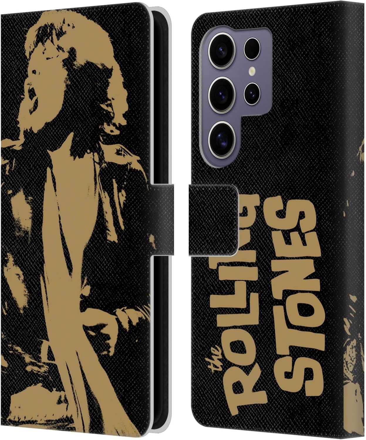 Head Case Designs Officially Licensed The Rolling Stones Grunge Mick Jagger Leather Wallet Case Compatible with Samsung Galaxy S25 Ultra