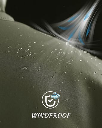 MAGCOMSEN Mens Tactical Jacket Waterproof Softshell Fleece Winter Rain Coat