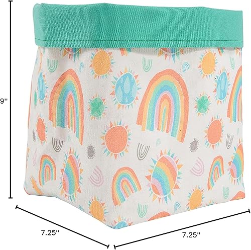 Miniatura 8 de Pavilion Gift Company Sunshine and Rainbows - Cesta de almacenamiento de ropa de bebé/juguetes de lona de 8 pulgadas