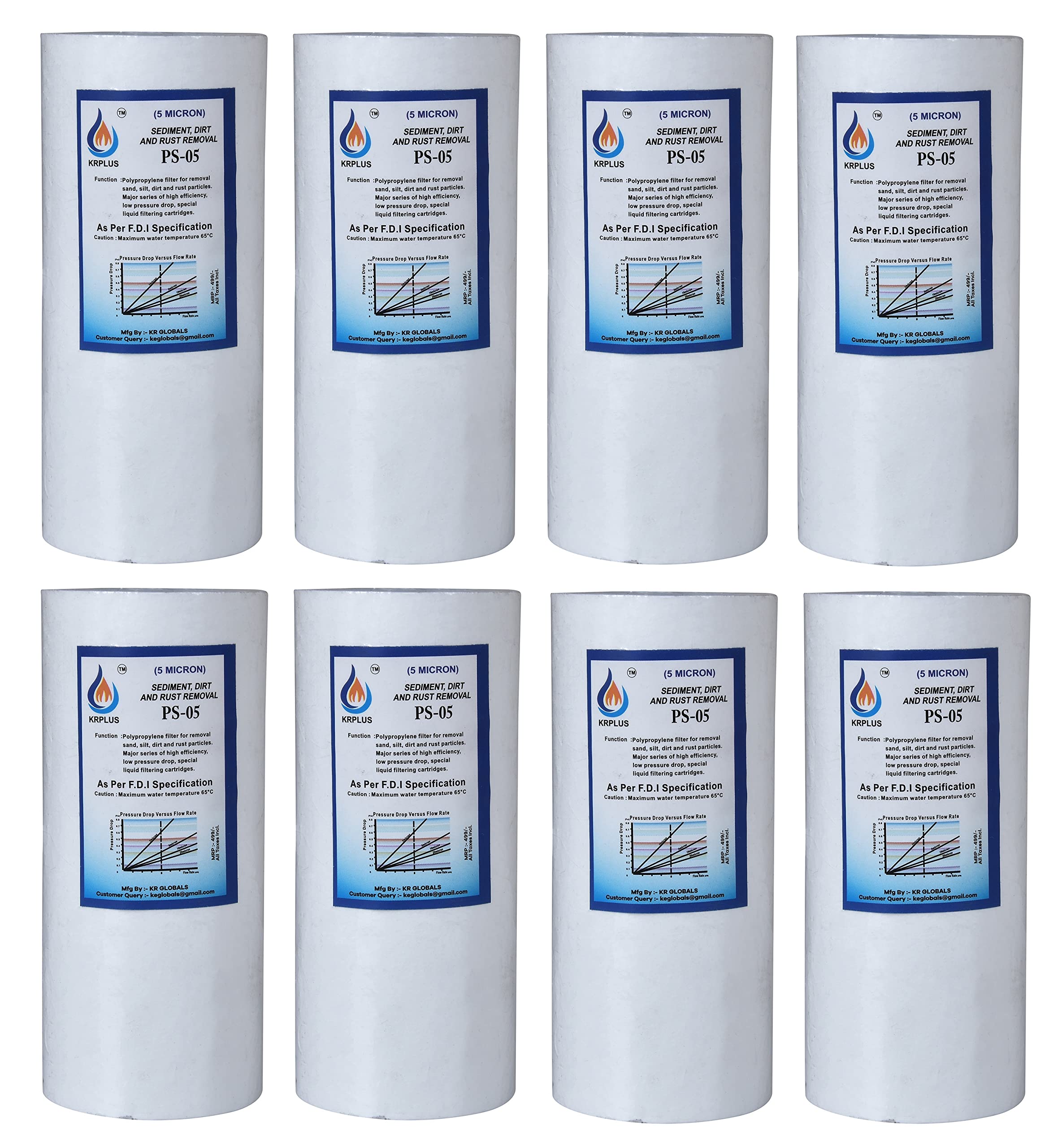 KRPLUS 7.5 Inch Spun Filter/RO Filter/Pre Filter 5 Micron for PUREIT Water Purifier, 2.75" OD, 120 Gram (Pack Of 8) (B0BBWBSF1S) Amazon Price History, Amazon Price Tracker