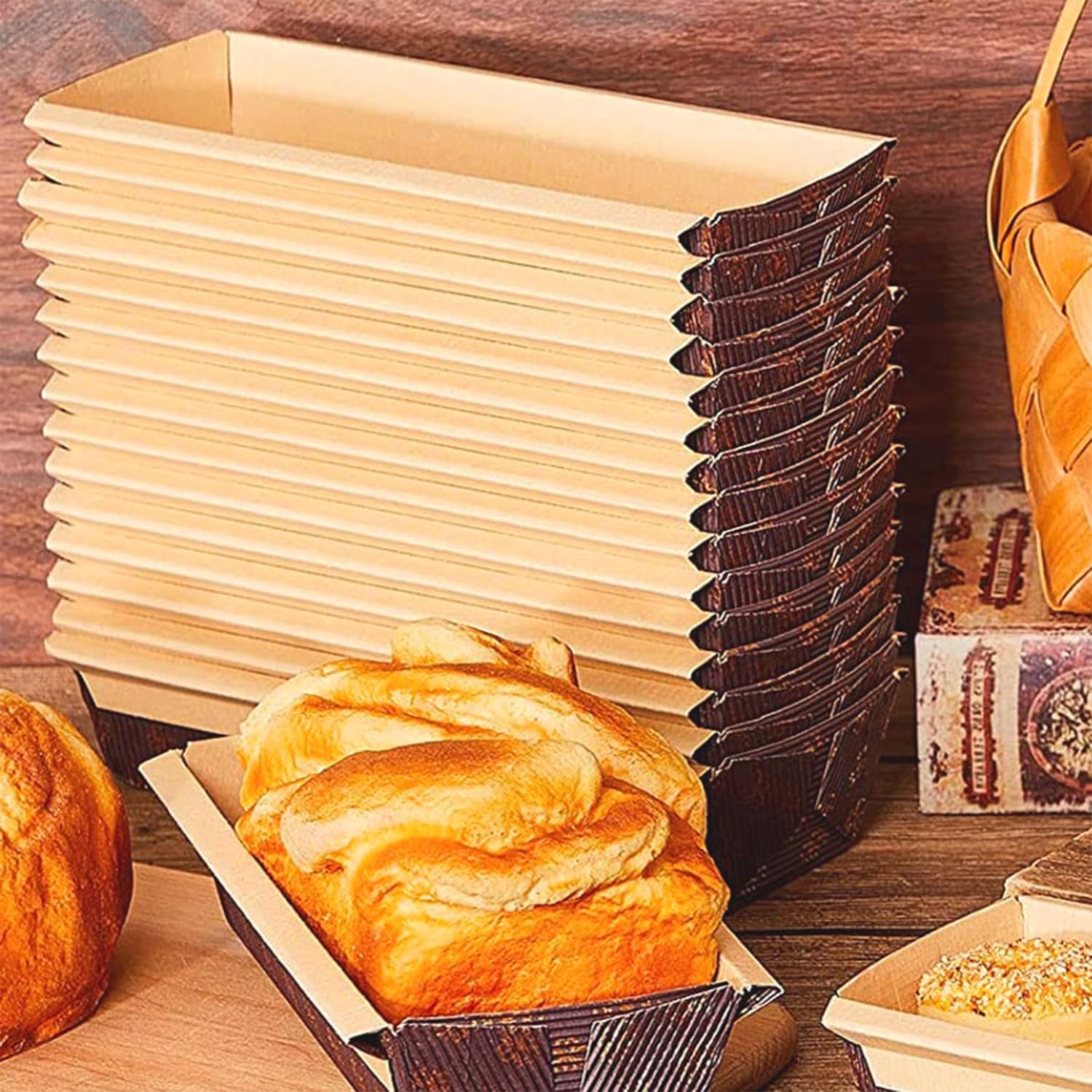 25 Pièces Moules Jetables, Moule De Boîte De Papier D'Emballage, Moule Panettone Papier, Moule Cake Jetable, Moule Papier, Moule à Cake Jetable, Moule En Papier Pour Panettone