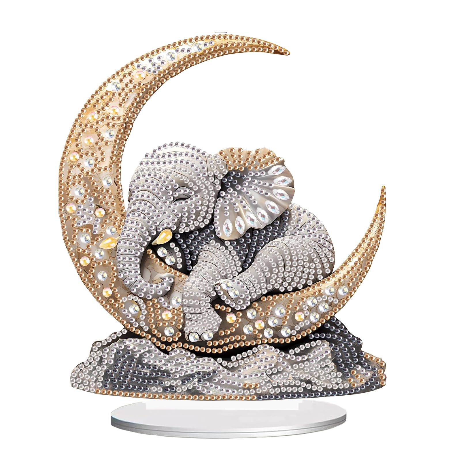 DCIDBEI 5D Diamond Painting Table Decoration Elephant 13 x 20 cm DIY Diamond Painting Table Decoration Elephant Diamond Painting Table Decoration Diamond Painting Ornament Mosaic Art Diamond Desktop