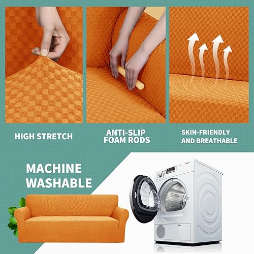 Miniatura 5 de YEMYHOM - Funda para sofá con diseño de jacquard, funda de gran elasticidad para sala de estar, funda de sillón a prueba de perros y gatos,