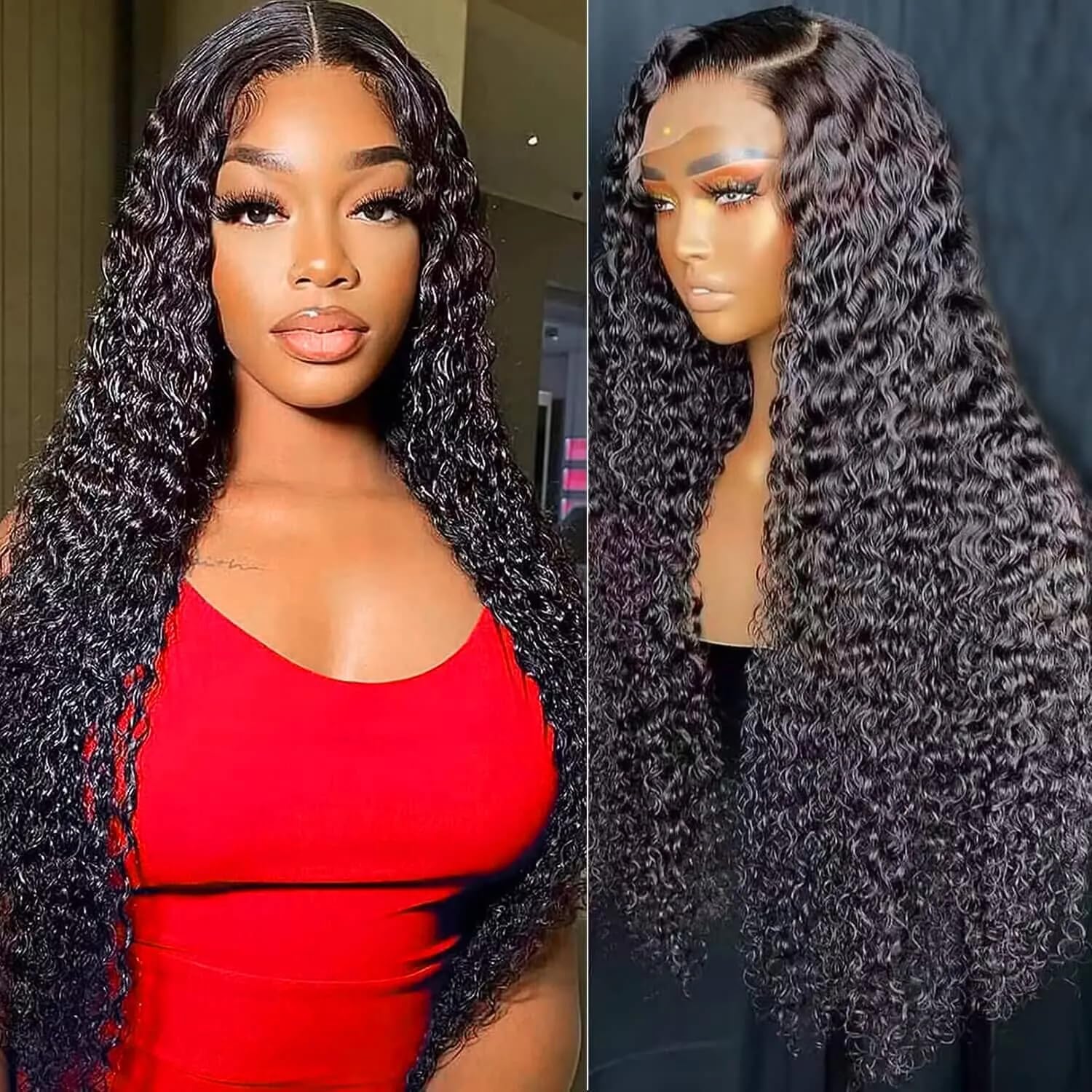 Zymon 38 Inch Body Wave Human Hair 13x4 Lace Front Wigs