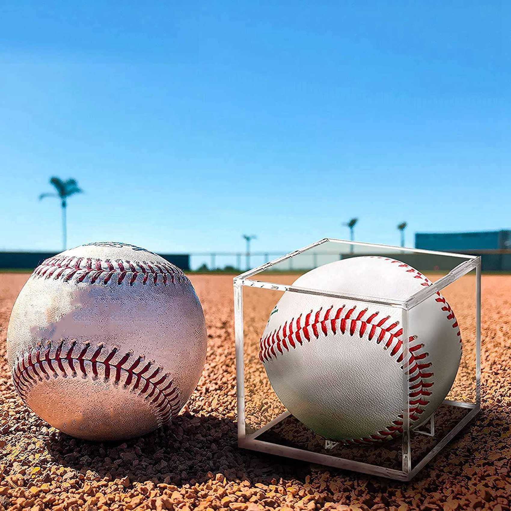 Pack De 8 Vitrinas Acrílicas Para Béisbol – Protección UV, Resistente Al Polvo Y A Los Golpes, Cajas De Exhibición Transparentes De 8x8x8 Cm (Pelota No Incluida)