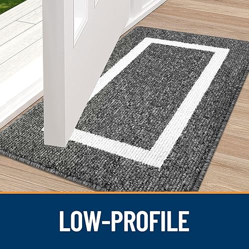 Miniatura 4 de OLANLY - Tapete para interior, 32 x 40 pulgadas, antideslizante, absorbente, resistente a la mugre, lavable a máquina y perfil bajo para entrada,
