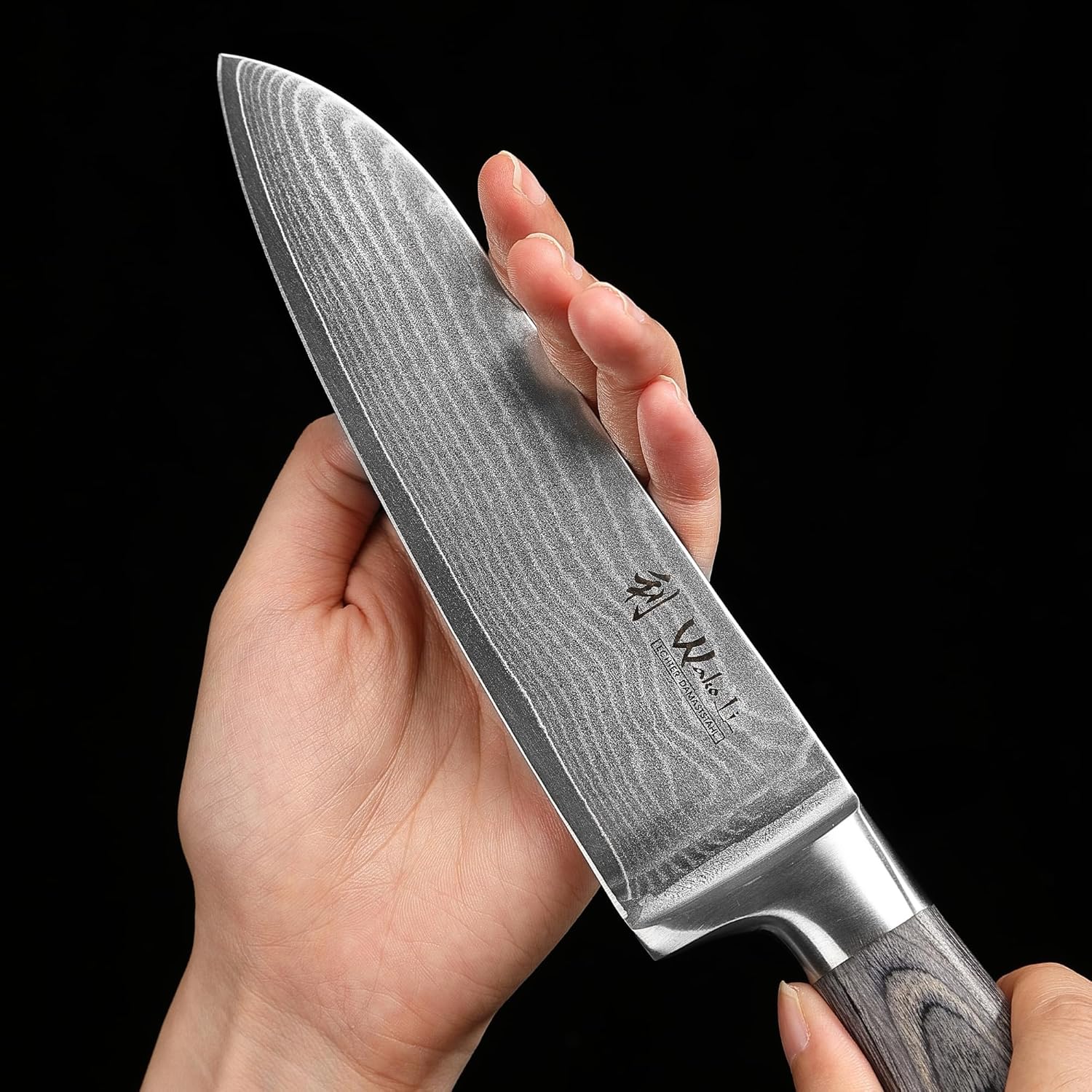 Wakoli EDIS 5-Piece Damascus Kitchen Knife Set – Professional Kitchen Knives with VG10 Core, 67-Layer Damascus Steel Blades and Ergonomic Pakkawood Handles – Premium Chef Knife Set in Gift Box - Image 3