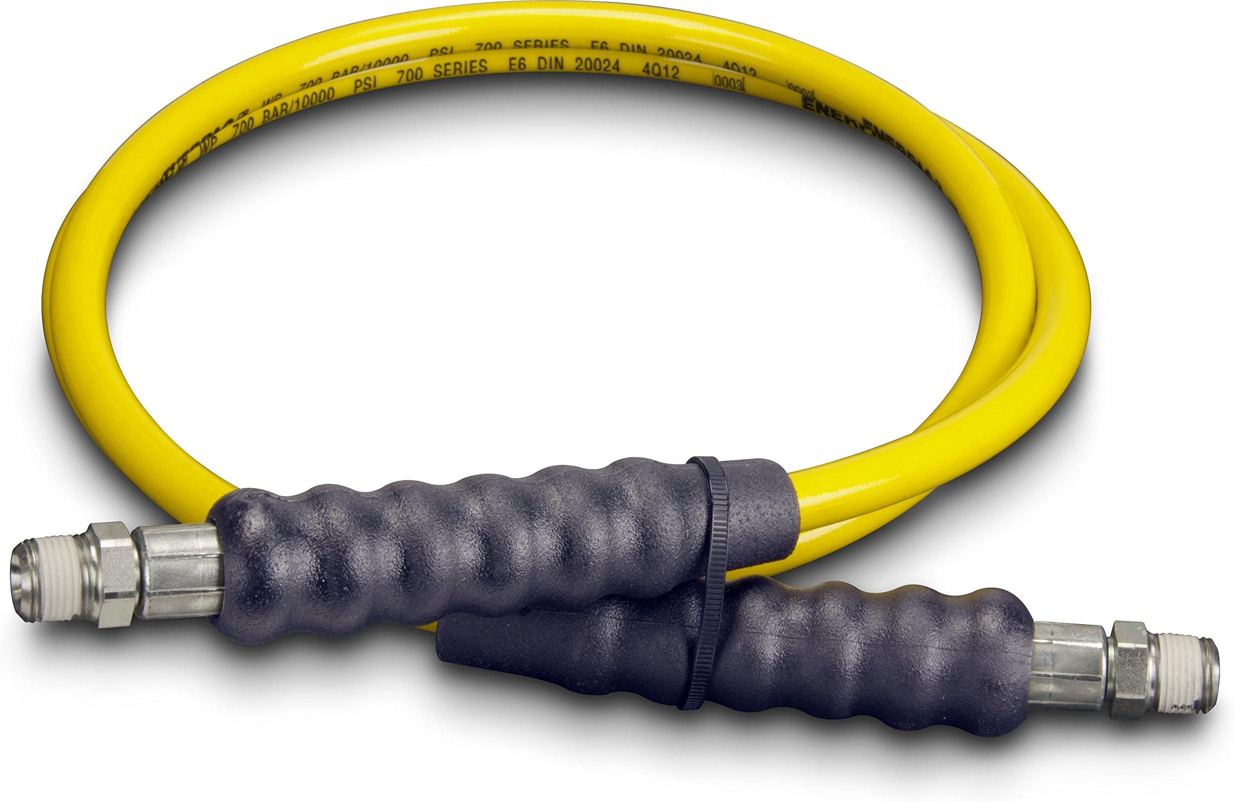 Enerpac H7206 High-Pressure Hydraulic Hose, 700 Series, 6' x 0.25", Yellow