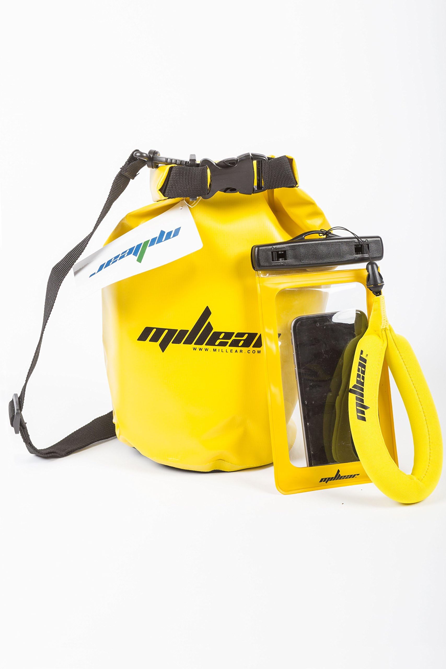 Drybag Multipack Bundle for Kayaking with Waterproof Phone Case Camera Strap | Yellow | 5 litres
