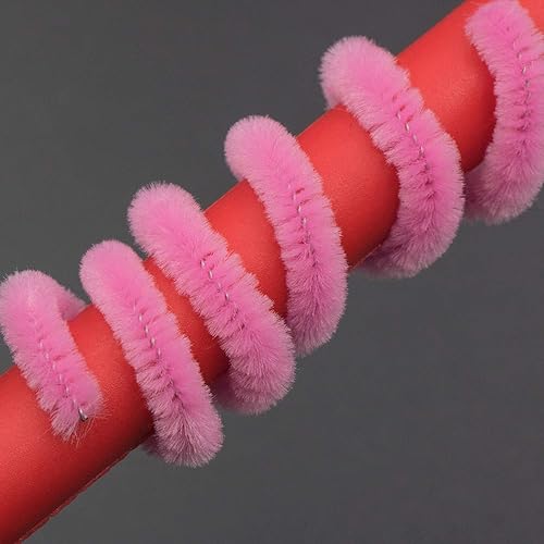 Miniatura 4 de Waycreat 200 piezas de limpiapipas de felpilla rosa para decoración de manualidades (0.236 in x 12 pulgadas)
