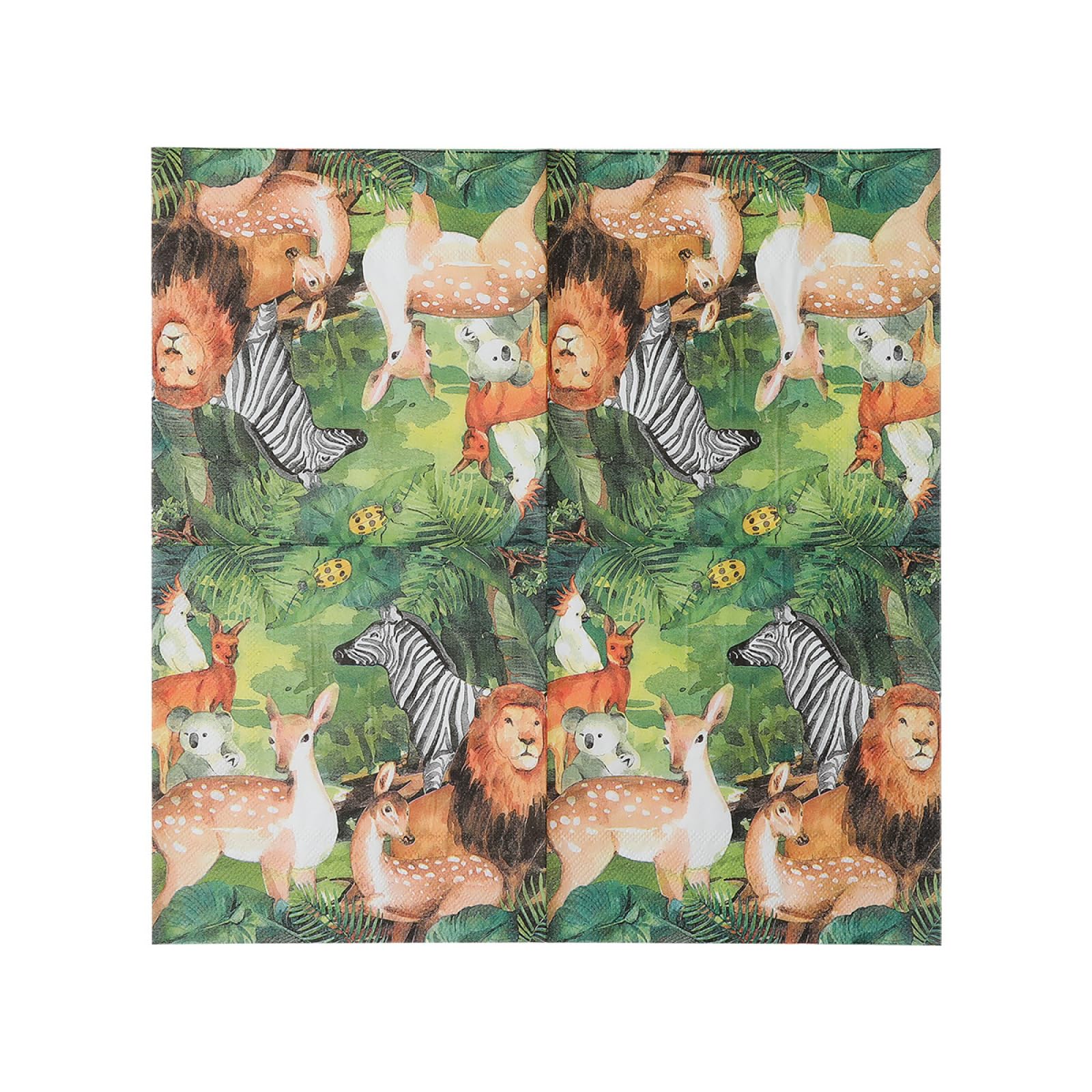 Tovaglioli di Carta Zebra Leone Tropicale Tovaglioli per Decoupage Decorati Tovaglioli Bar Compleanno Carta Lgienica Tovagliolo Decorazione Da Tavola Usa e getta Per Matrimoni Feste 30 Packs(33x33cm)