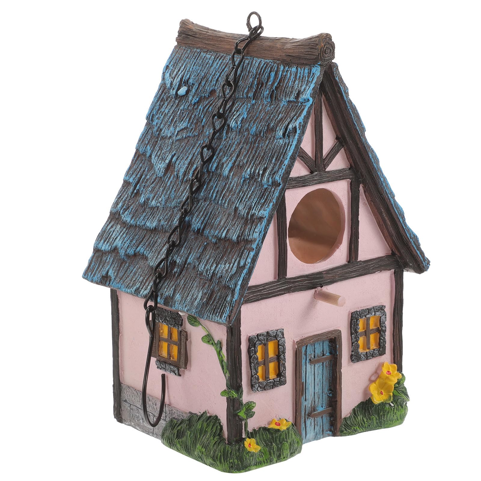 Vogelnistkasten aus Wetterfestem Harz Kleines Vogelhaus zum Aufhängen Parkornament für Garten und Terrasse Leicht und Pflegeleicht Schützender Außenvogel Schlafplatz