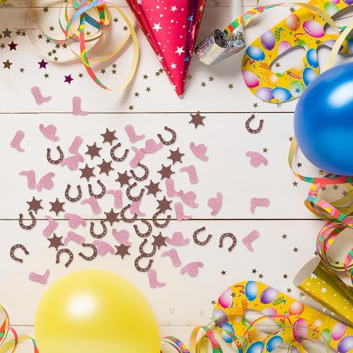 Miniatura 4 de Confeti de vaquera con purpurina, temática occidental, cumpleaños, baby shower, boda, despedida de soltera, decoración de mesa de despedida de