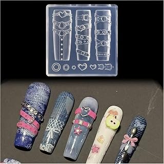 3D Belt Gel Nail Art Mold Arts Resin Strap Molds for Accessories Supplies Leather Belts Silicone Tools Cute Nails Style