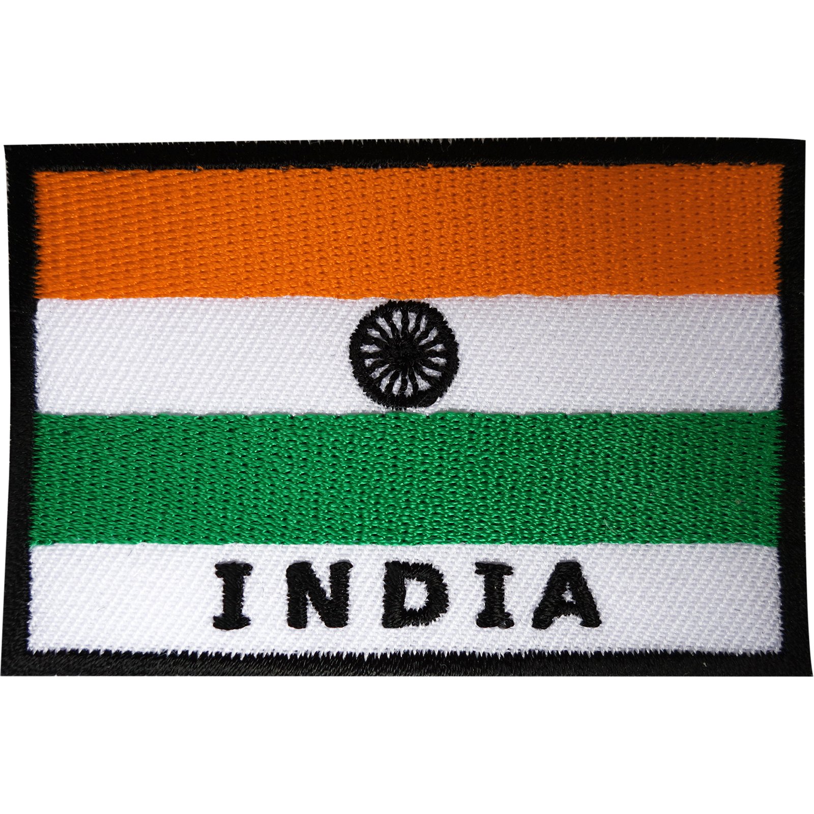 Ellu Orange India Flag Patch Embroidered Iron Sew On Cloth Indian Badge Embroidery Applique