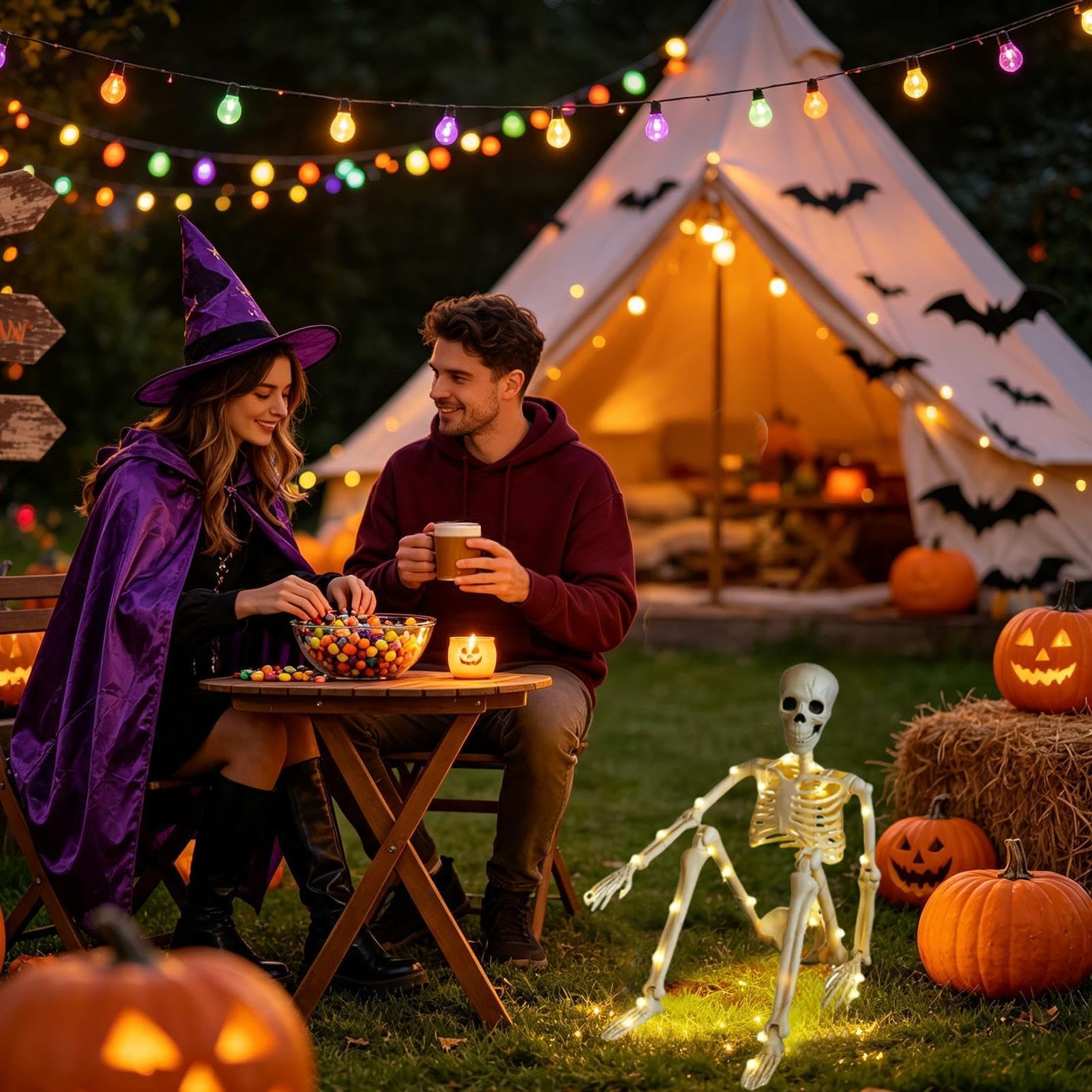 Decorazioni di scheletro di Halloween 30 pollici Posable Spooky Decor con