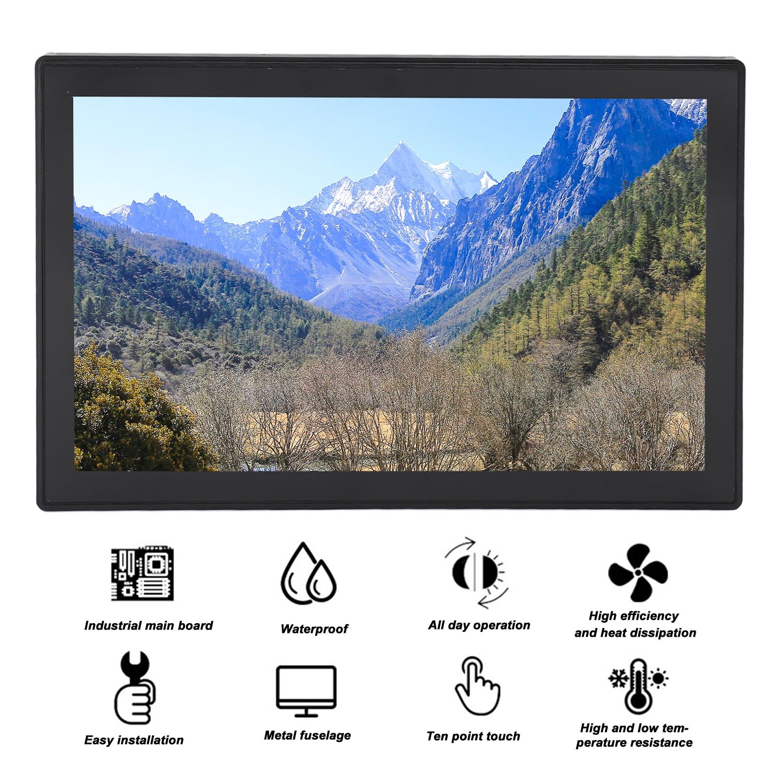 15,6-calowy 10-punktowy Wyświetlacz Dotykowy z otwartą ramą, Przemysłowy Monitor z Ekranem Dotykowym PCAP, Port VGA+HDMI+USB – 16:9 – IP65 Wodoodporny 1920 X 1080, Przemysłowy
