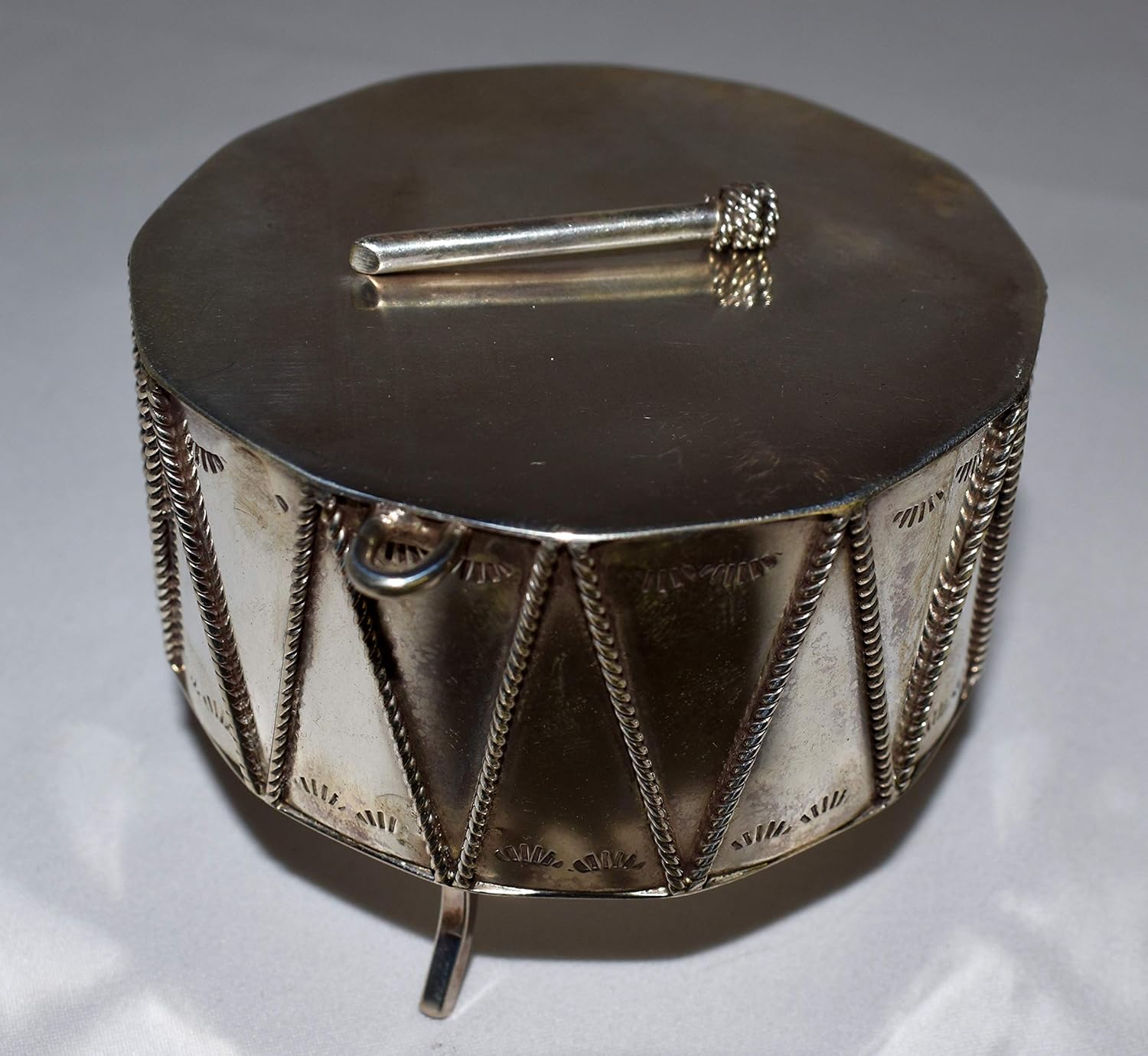 Handmade Pow Wow Drum 100% Sterling Silver