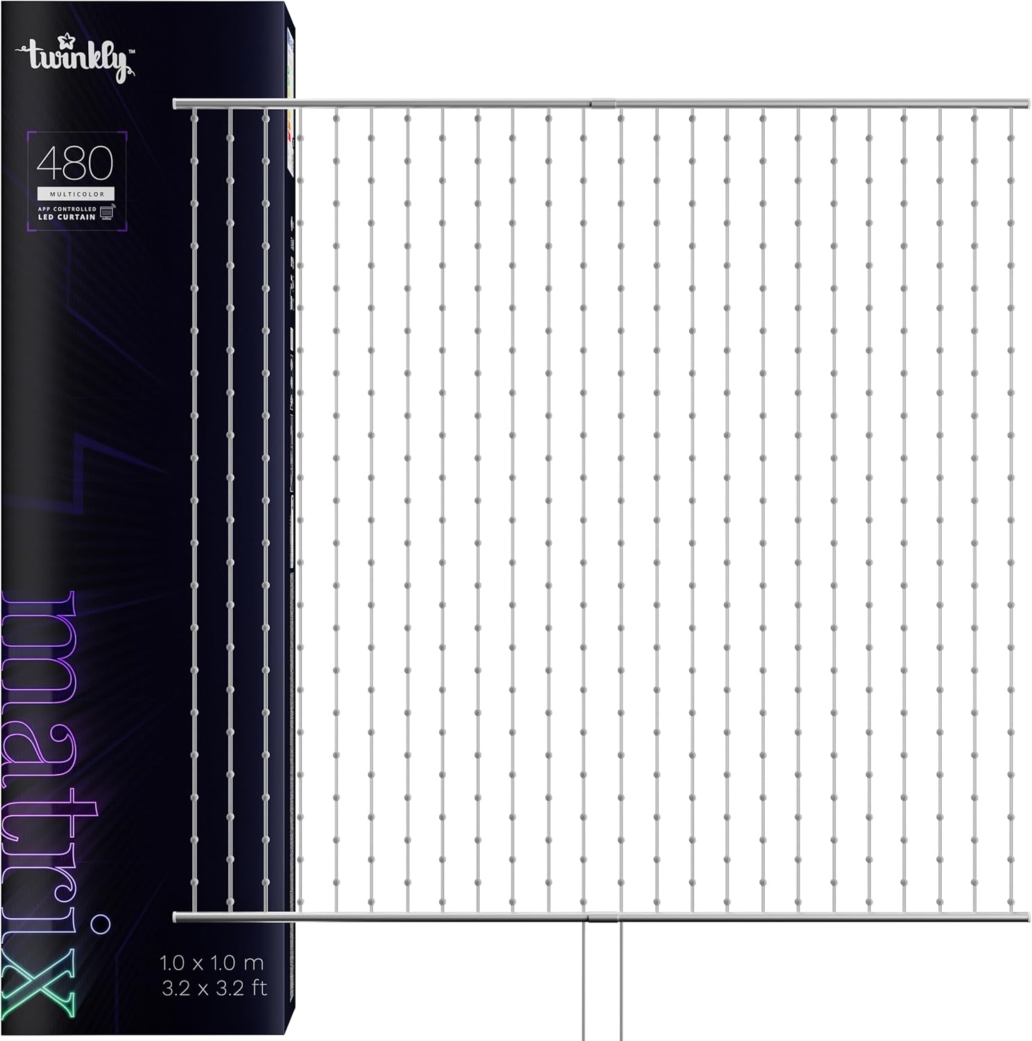 Twinkly Christmas Curtain Lights 210 RGB+W LEDs - App-Controlled, Sync with Music, Indoor & Outdoor Use, Compatible with Google Assistant, Amazon Alexa, Apple HomeKit, Bluetooth & WiFi Connectivity