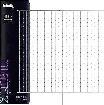 Twinkly Matrix Light Curtain, 480 LEDs High Density, Smart LED Technology, with Premium Aluminum Bar Backdrop Lights for Content Creators, Gamers, Streamers and Broadcasters- Plug Type A
