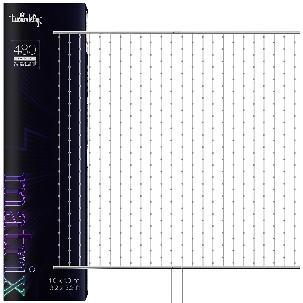 Twinkly Matrix 480 LED RGB kurtyna LED o wysokiej gęstości, inteligentne, wielokolorowe światła do gier RGB, kompatybilna z Razer Chroma, Omen, Alexa, Google Home, Gaming Light, sterowanie aplikacją,