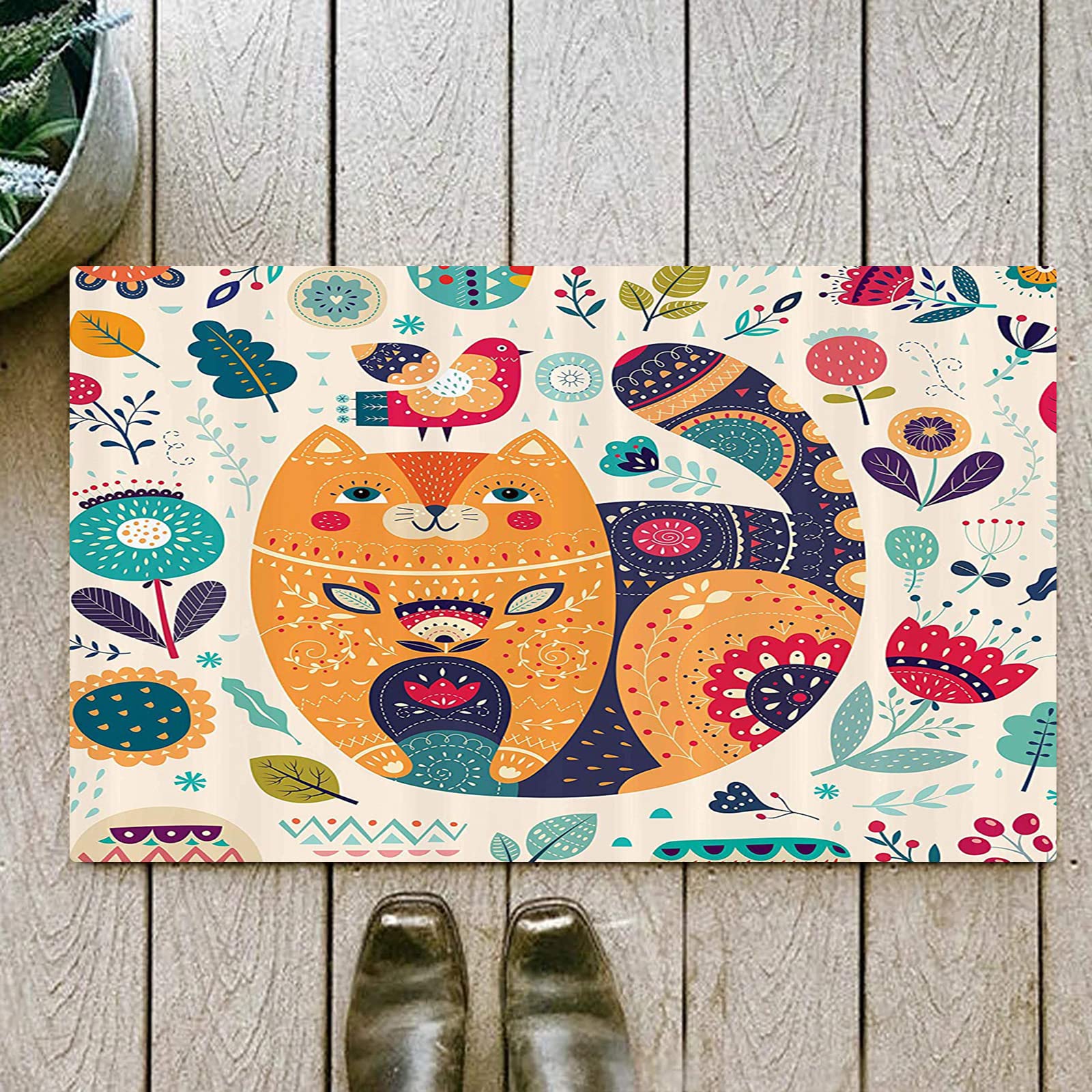 Tapis Doux pour Animaux Tapis de Salle de Bain antidérapant Tapis de Porte de Sol Barrière de saleté Grenouille de Sol Cochon Canard Coussin de Porte Tapis 40cmx60cm-Fei Yu