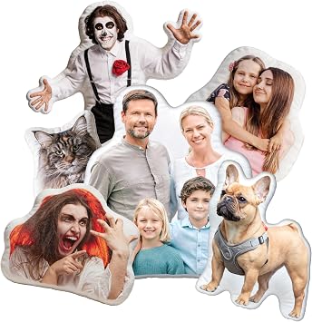 Custom Pillow with Picture, Personalized Pillow Shaped Like Your Dog Cat, Funny Gag Gift for Her Him, Memorial Present for Pet Animal Lovers, Customized Stuffed Throw Pillows