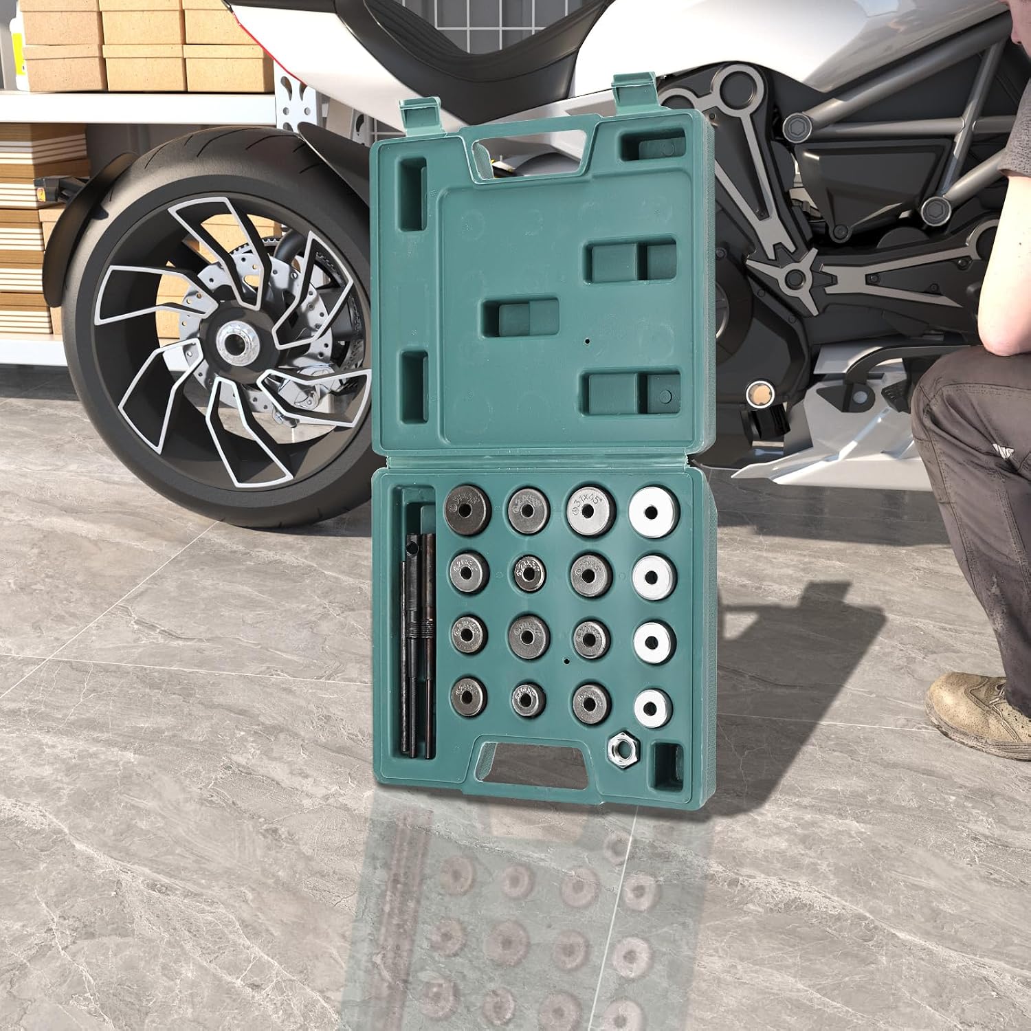 Valve Seat Cutter Kit 20pcs, Valve Seat Reamer Motorcycle Repair Displacement Cutter Valve Tool Set Motorcycle Valve Seat Repair Kit for GL145 GL125 CG125 CB125T WING100