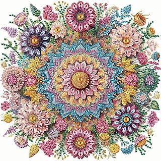 Stalente Diamond Painting Kits for Adults Mandala Flower, 5D Special Shape Diamond Art Kits for Beginners, Crystal Rhinestones Diamond Painting for Home Wall Decoration Gift 12×12inch