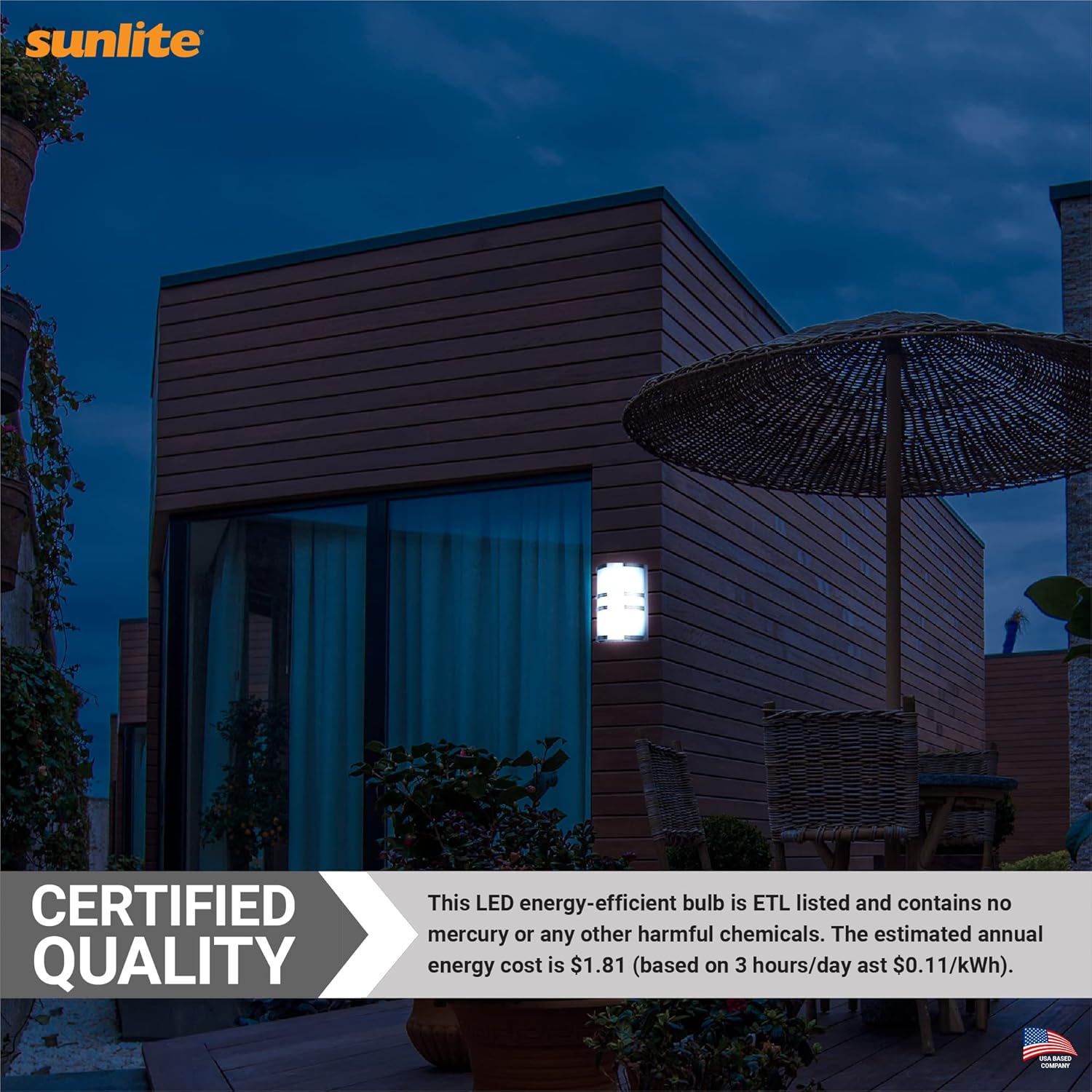 Sunlite LED Wall Light Sconce, Half Cylinder Modern Light Fixture, 15W (75W=), 1050 Lmns, CCT Selectable 30K/40K/50K, Dimmable, Brushed Nickel, ETL, LED Outdoor Wall Sconce for Porch, Patio & Entryway