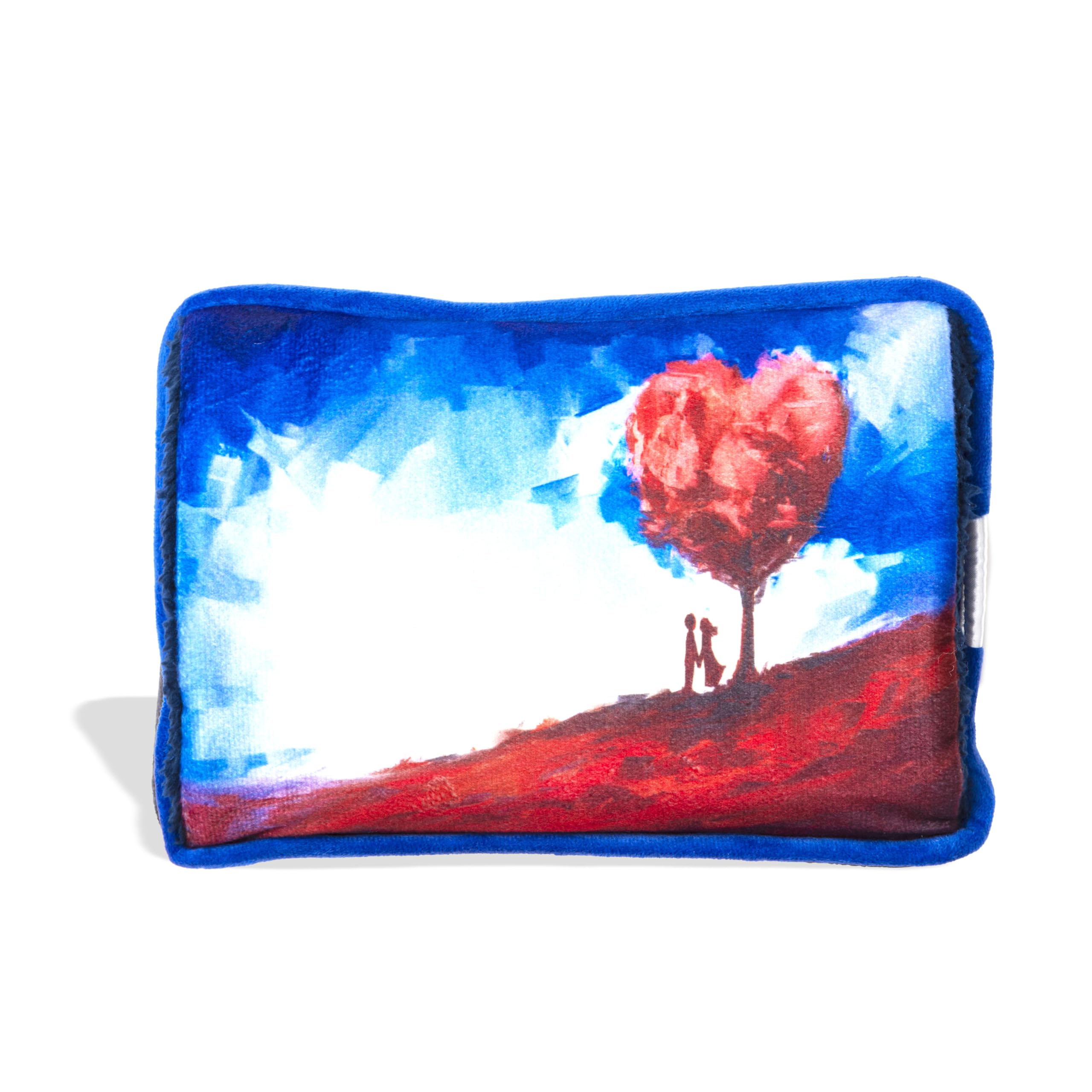 IPEA Borsa Acqua Calda Elettrica con Tasche in Peluche per Scaldare le Mani - Riduce Dolori Muscolari, Dorsali e Mestruali - Boule Scaldamani e Scaldapiedi - Scaldino - Fantasia Albero