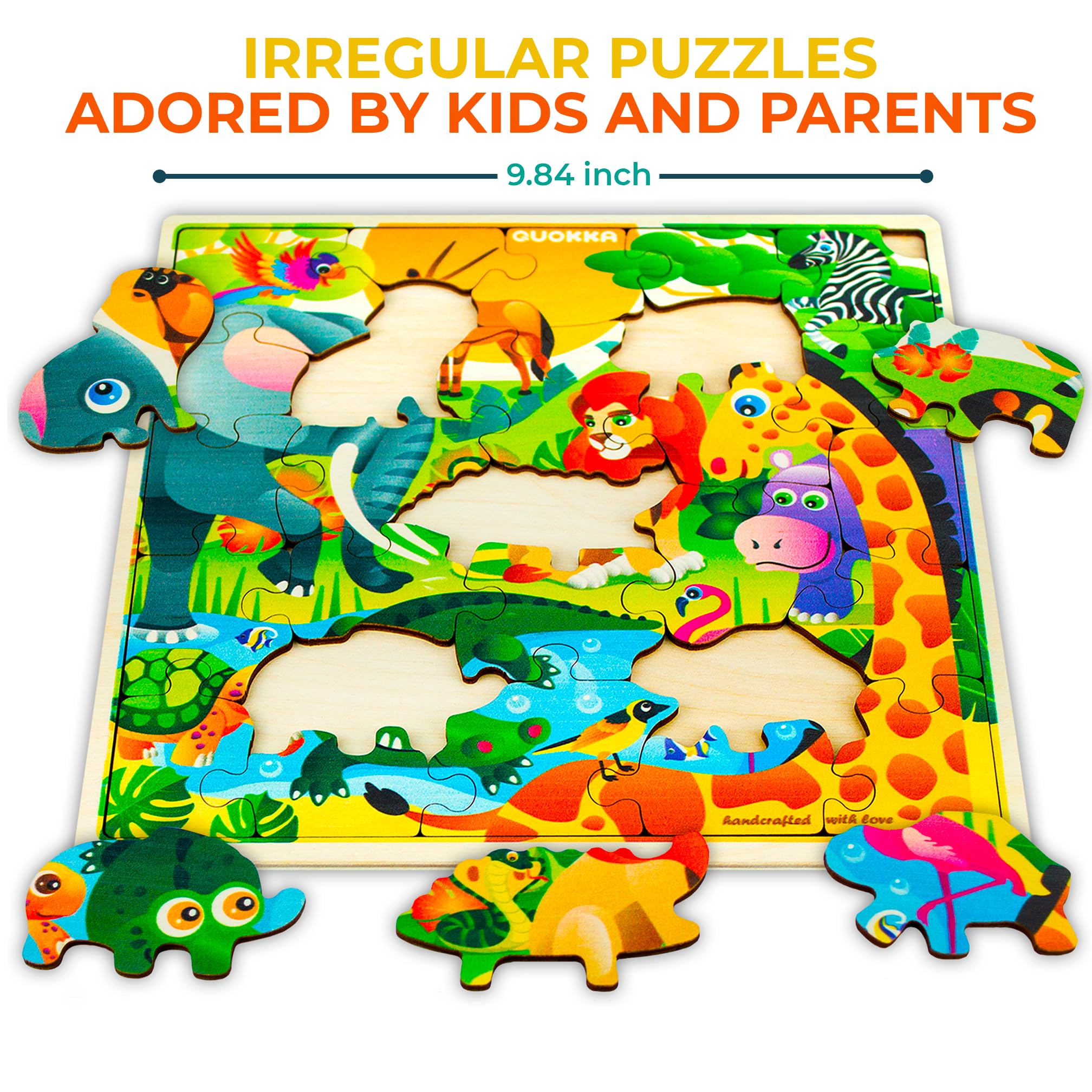QUOKKA Wooden Africa Puzzles for Kids Ages 3-5, 28 Pieces Toddlers Kids Puzzles Ages 4-8 Year Olds - Image 2