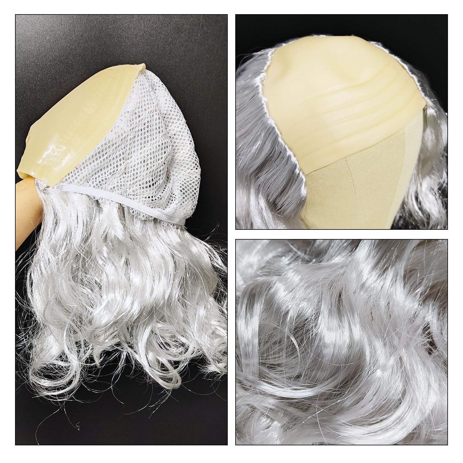 SAIIURV Bald Wig White Grandpa Wig, Old Man, Crazy Professor Costume - Image 3