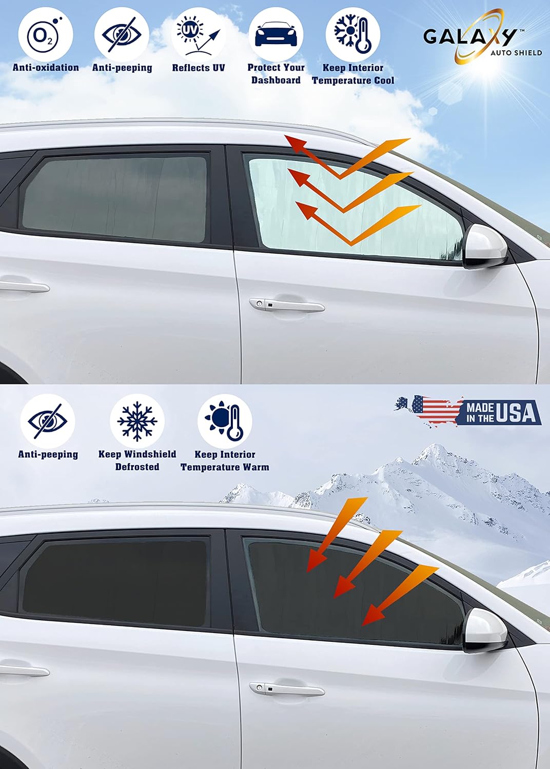 GalaxyAutoShield Custom Fit Front Seat Side Windows (2pcs) Sun Shade for 2022 2023 2024 2025 Nissan Pathfinder, Insulated Sunshade Privacy Accessories Blockout UV Reflector Protection (Made in USA)