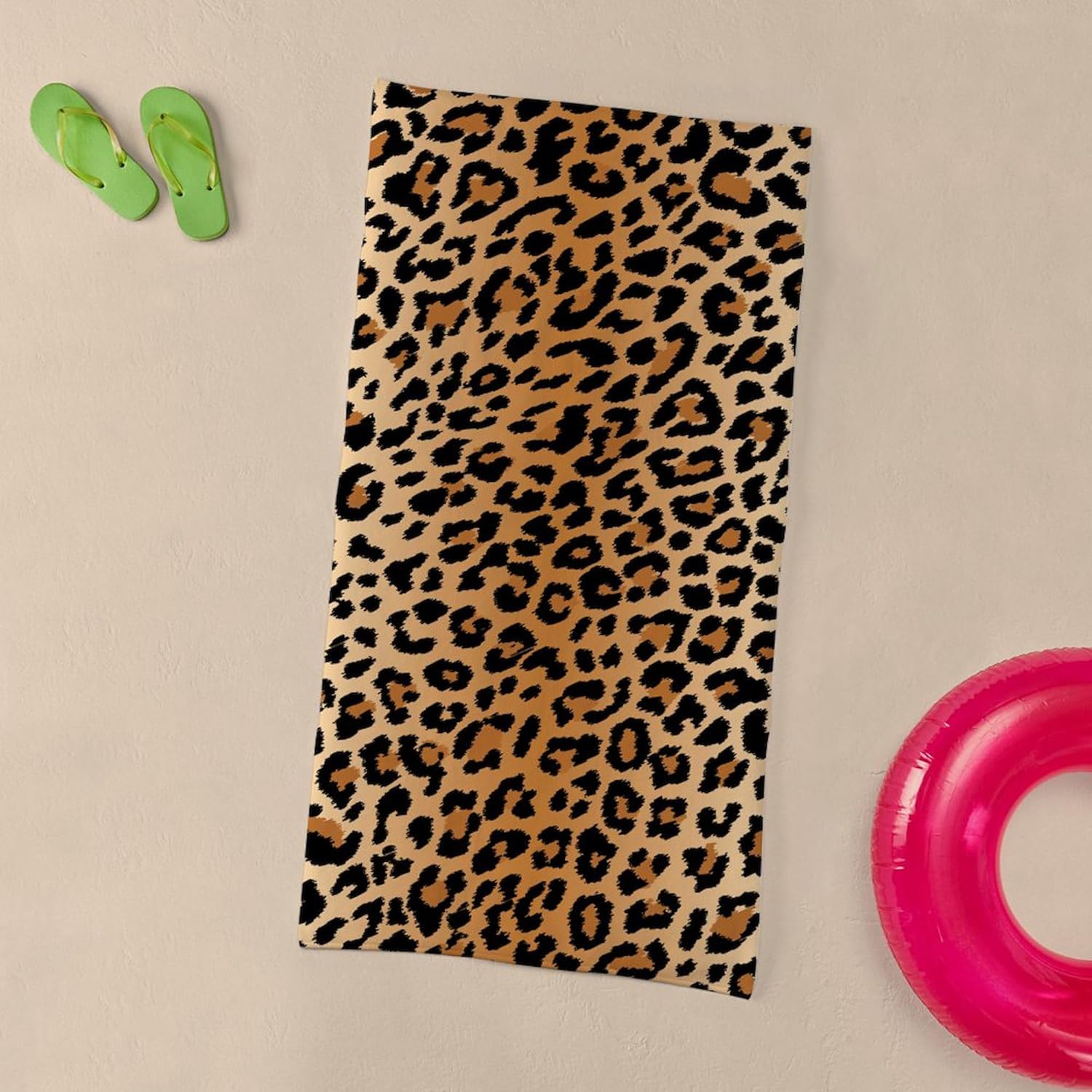 CafePress Leopard Print 30"x60" Absorbent Cotton Back, Soft Beach, Pool Towel