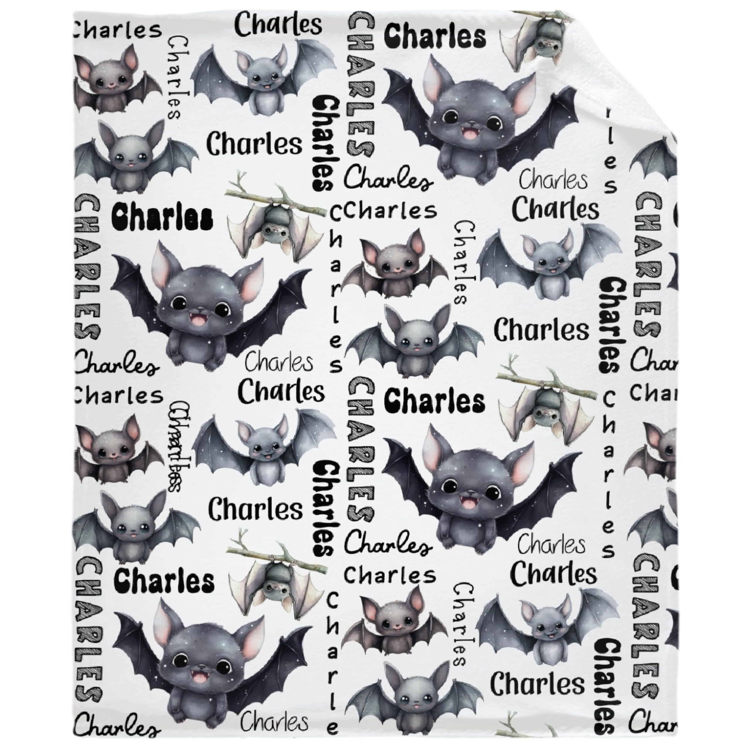 Halloween Blanket,Custom Cute Bats Blanket,Lightweight Soft Flannel Throw Blankets for All Seasons, and Home Decor Extra Small 40"x30" for Pet