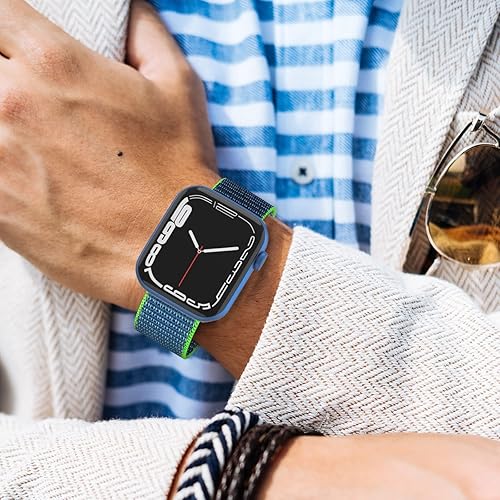 Miniatura 4 de Correas deportivas de nailon para Apple Watch Band 1.496 in 1.575 in 1.614 in 1.654 in 1.732 in 1.772 in, correa trenzada elástica ajustable rosa de