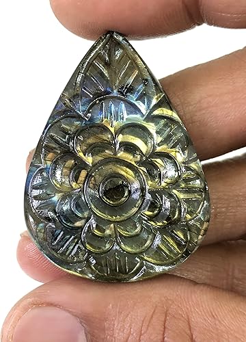 Miniatura 4 de Piedras de labradorita de 79.15 unidades – Tamaño 1.693 x 1.299 in de chakra natural pulido Reiki piedras curativas de bolsillo y piedras