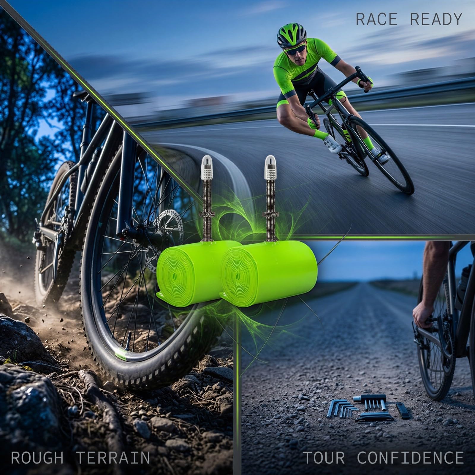 Chambres à air TPU avec Valve Presta, lot Ultra léger de 50 g pour vélo de Route 700C et VTT 29 Pouces, réduction des crevaisons, Chambre TPU pour Gravel, avec rustines