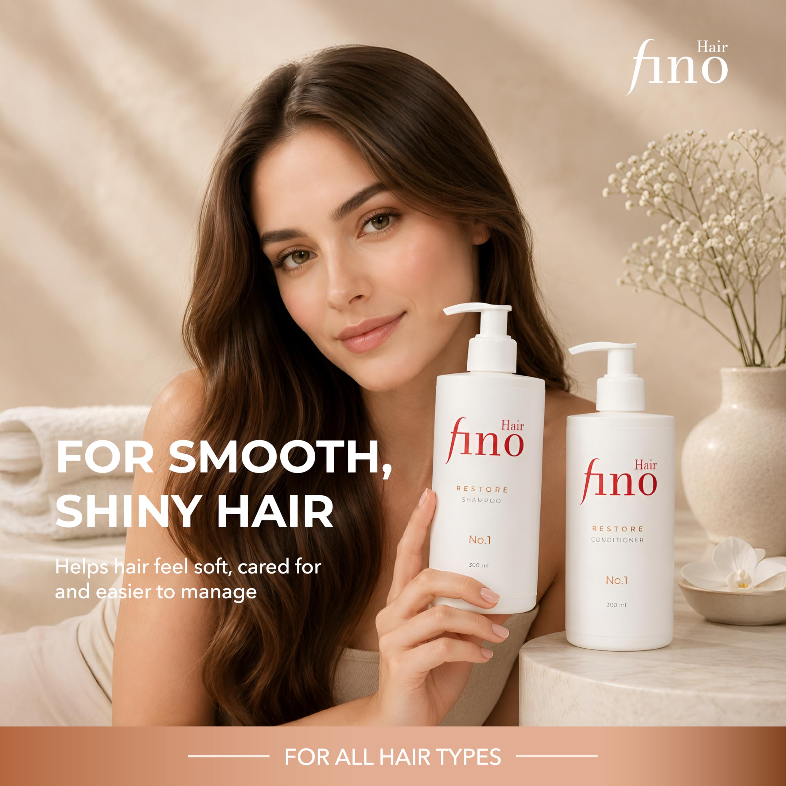 fino Hair Restore - Set shampoo e balsamo n. 1, shampoo e balsamo per capelli danneggiati, con cheratina, biotina e pantenolo, almeno il 97% di origine naturale, senza siliconi e parabeni