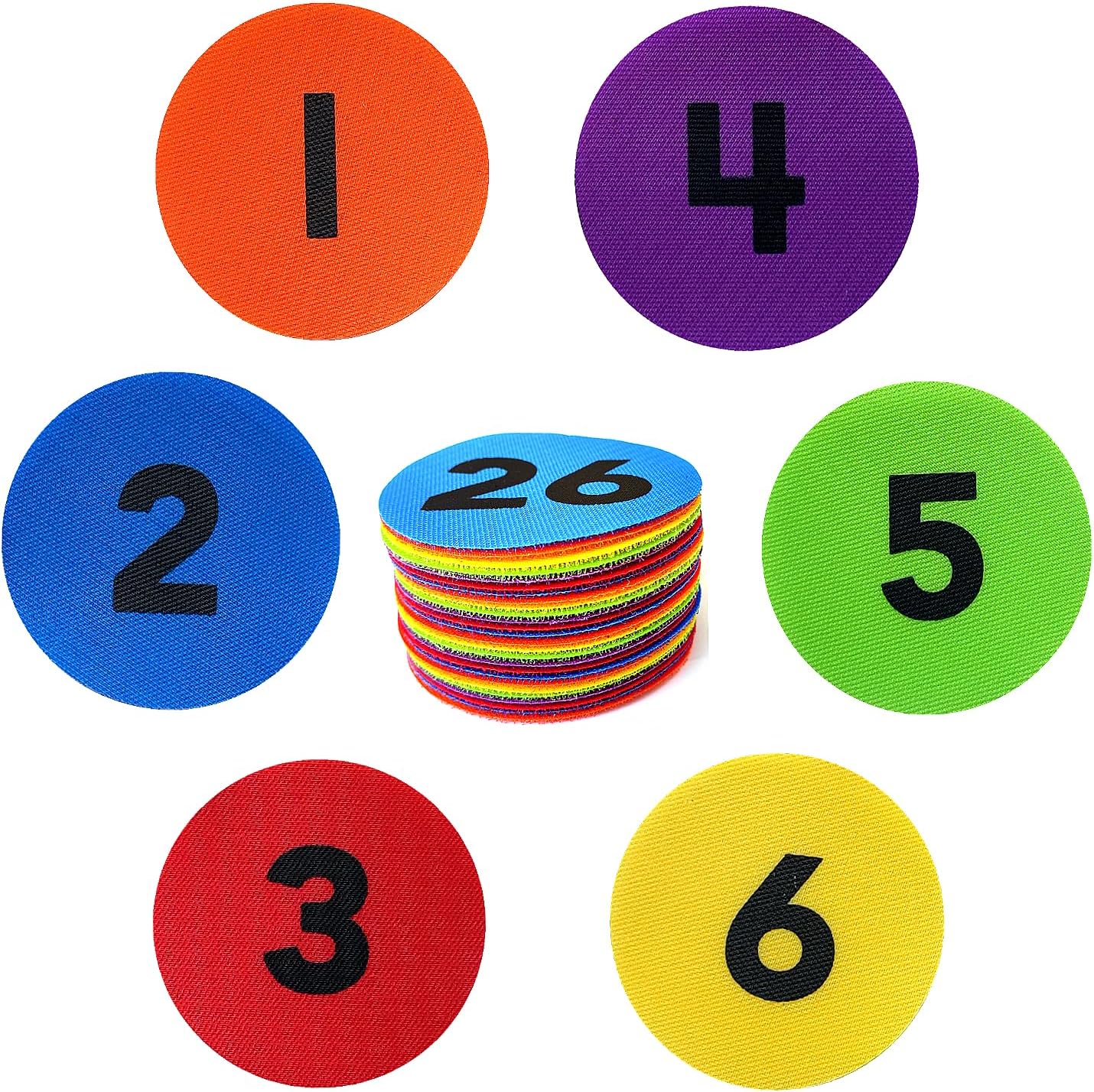 Carpet Dots with Number 126,4 Inch Circle Sitting Spots