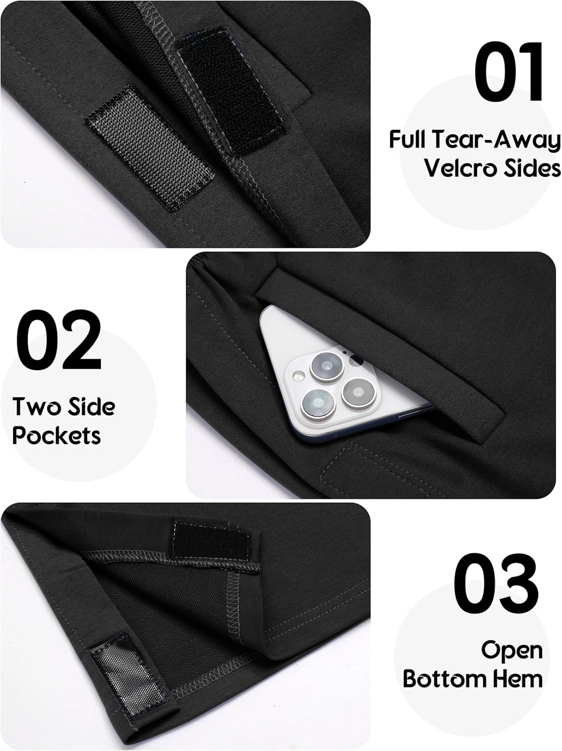 Deyeek Tear Away Pants for Women Side Full Open Sweatpants Loose Fit Casual Post Surgery Adaptive Clothing with Pockets - Image 6