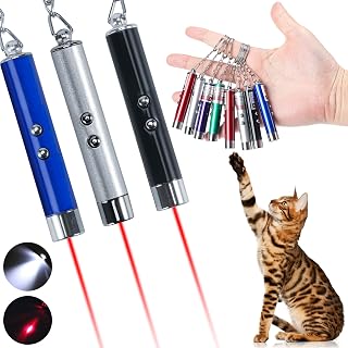 YJOO 8PCS Mini Red Cat Toy Interactive Training Tools 2in1 White Red LED Torch Light Dog Toy Pet Supplies