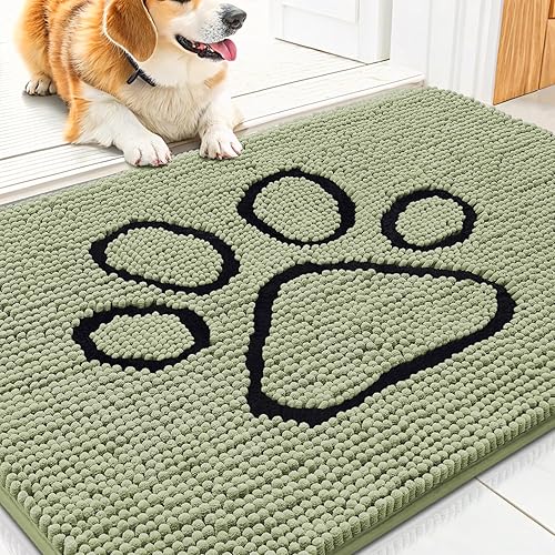 Miniatura 45 de Smiry Tapete para puerta de perro para patas fangosas, absorbente que atrapa la suciedad, antideslizante, de secado rápido, lavable, tapete de