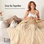Uttermara Weighted Blanket for Adults Twin Size 15lbs 48x72 inches, Dual Sided Soft Jacquard Sherpa Weighted Blankets, Thick Heavy Blanket for Sleeping and Calming, Khaki